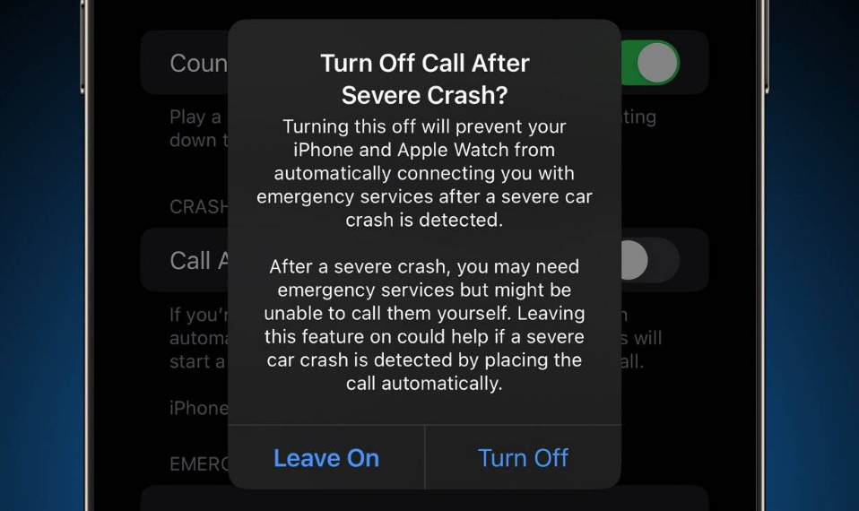 象山苹果14维修分享 iPhone 14 和 Apple Watch 上关闭崩溃检测 